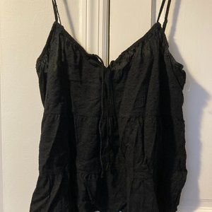 OLD NAVY CAMI STRAP RUFFLE TANK BLACK L